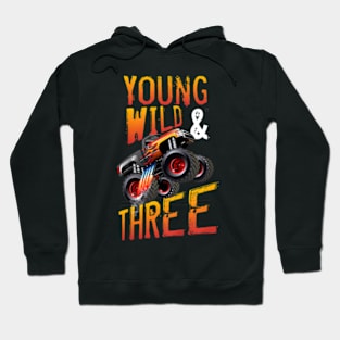 Kids 3Rd Birthday Boy Monster Truck Hoodie